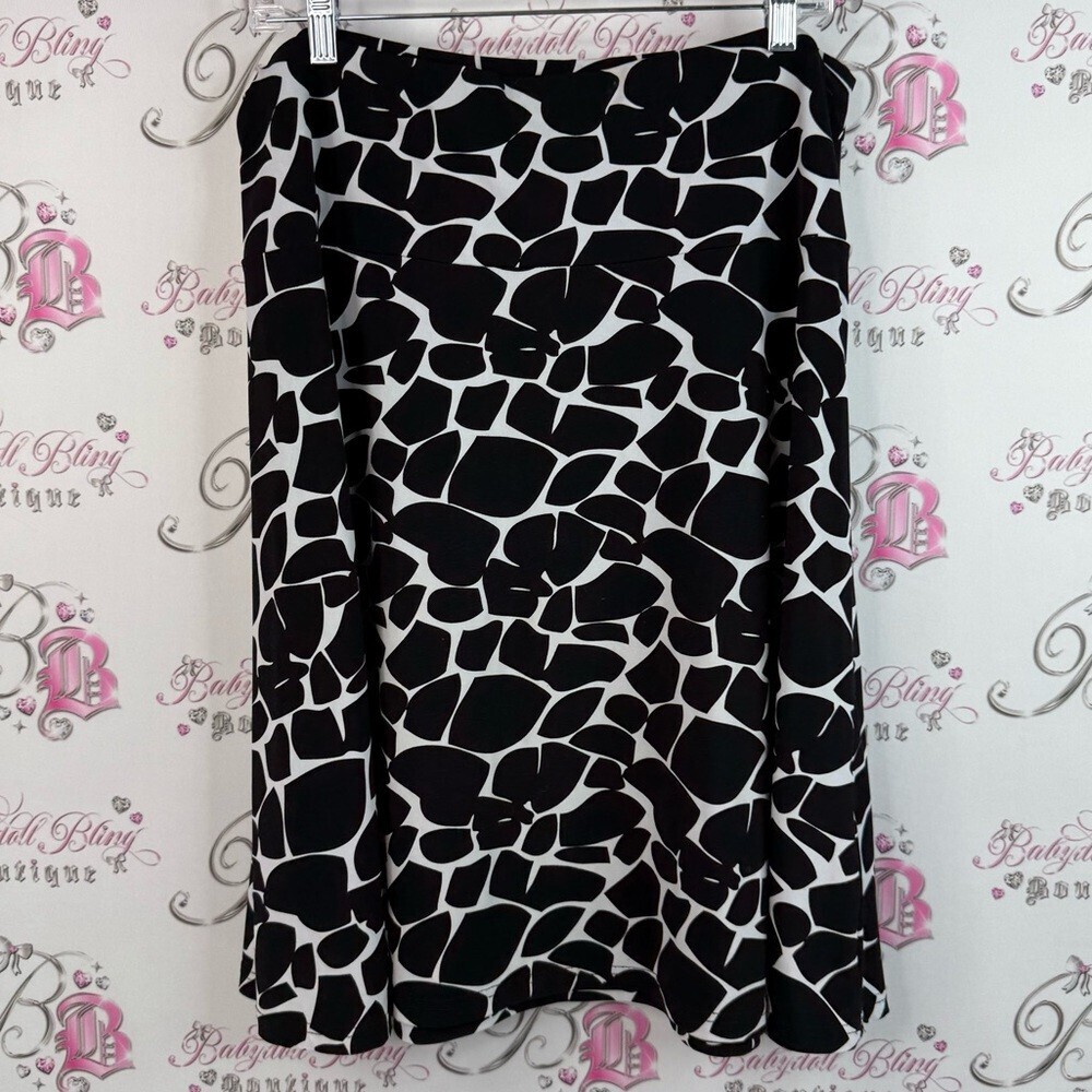 Jessica skirt, colour block, giraffe animal Black and White A-Line Skirt